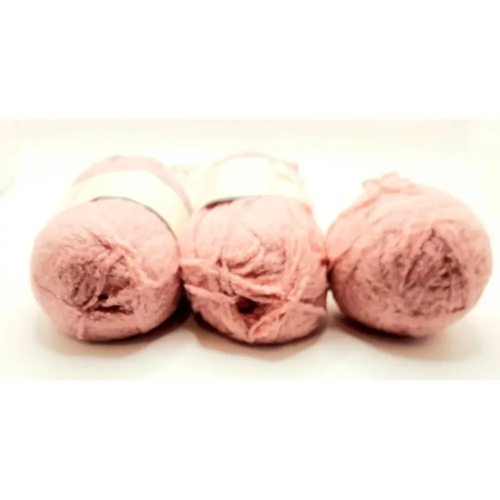 Yarn Bee Fur-Ever Style Yarn Rose Pink Lot of 3 100% Nylon 219 Yds Each